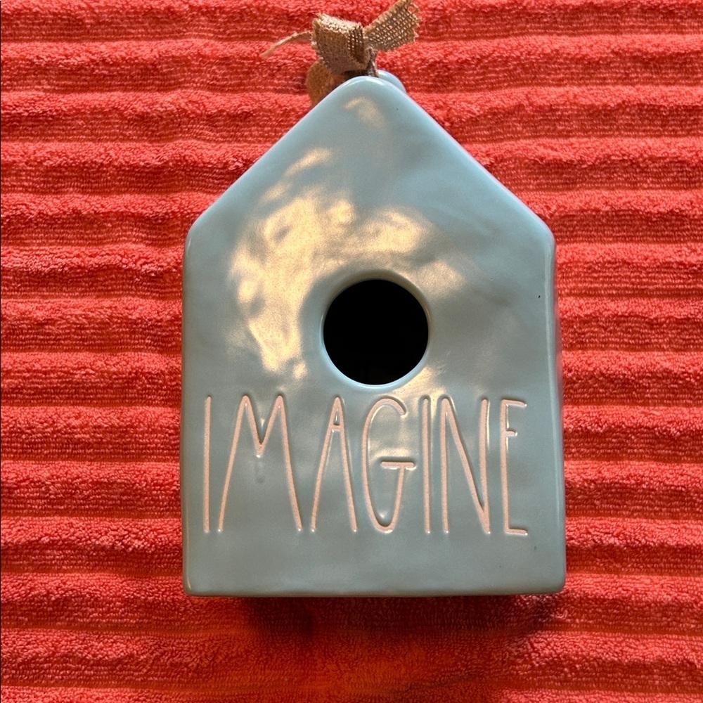 RAE DUNN Artisan Collection by Magenta LL IMAGINE Teal Blue Birdhouse VHTF! - Picture 2 of 6